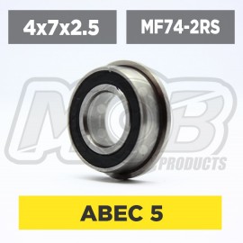 Ball bearings pack 4x7x2.5 Flanged MF74-2RS - 10 pcs Ball bearings pack 4x7x2.5 Flanged MF74-2RS - 10 pcs